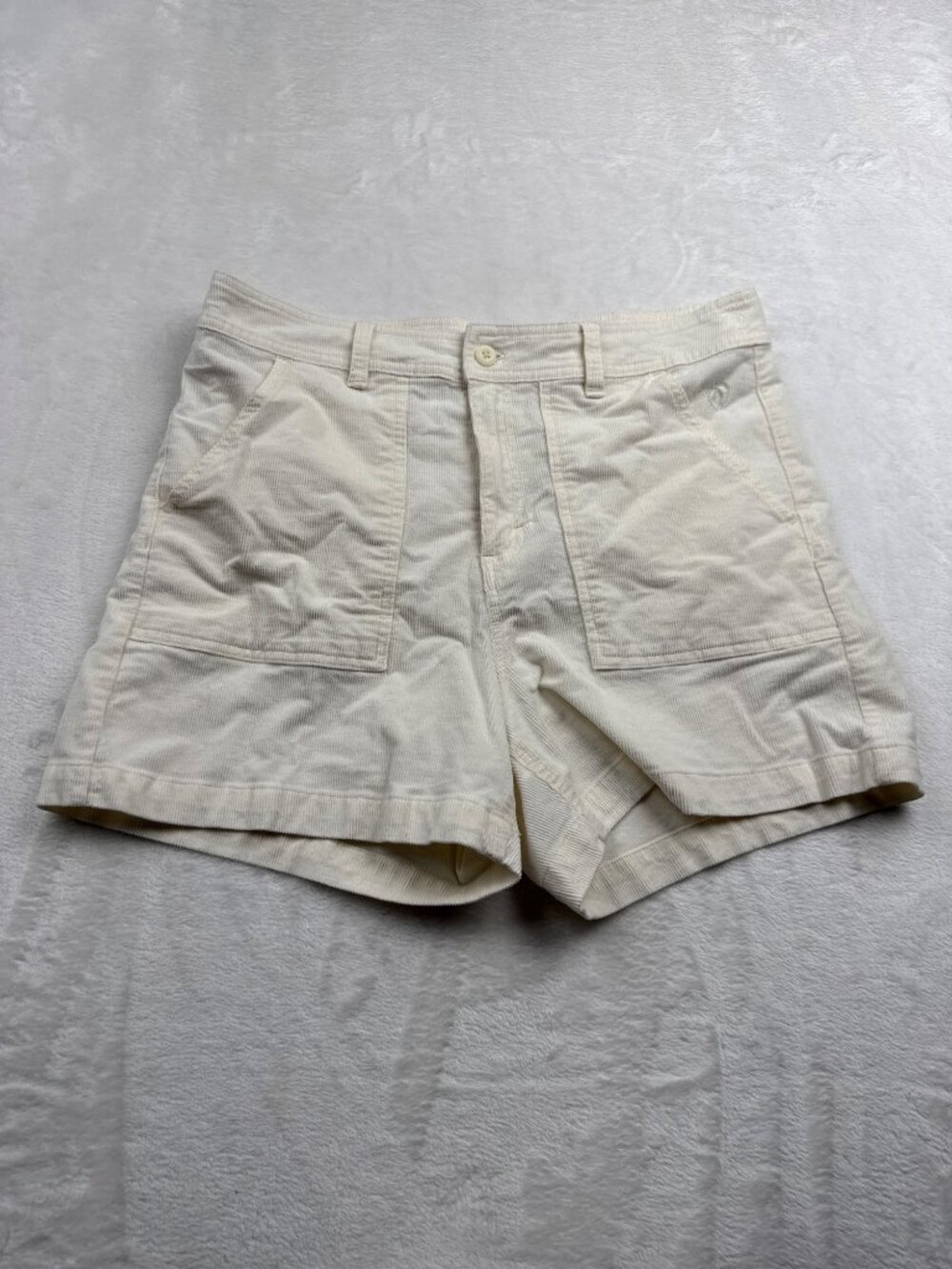 Hang Ten Womens Corduroy White Shorts Size 8 Cotton Blend